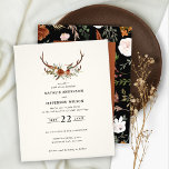 Flyer Orçamento terracotta floral stag convite para o ca<br><div class="desc">Convite de casamento botânico russo para flores e escadas,  e cartão detalhado. Com lindos detalhes de cor-de-água,  cor-de-rosa e verde-sábio,  eucalipto. Este convite de casamento moderno certamente define o estilo para o seu grande dia.</div>