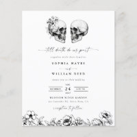 ORÇAMENTO Til Death Skull Elegant Gótico Convite d