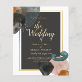 Flyer Orçamento Tons Terrosos Casamento Abstrato 
