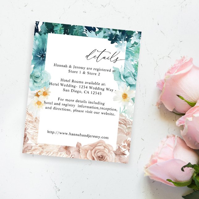 Flyer Orçamento Turquesa & Rosa Floral (Criador carregado)