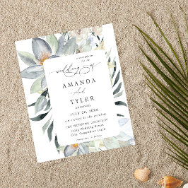 Flyer Orçamento Verde-Limão e Floral Branco Casamento