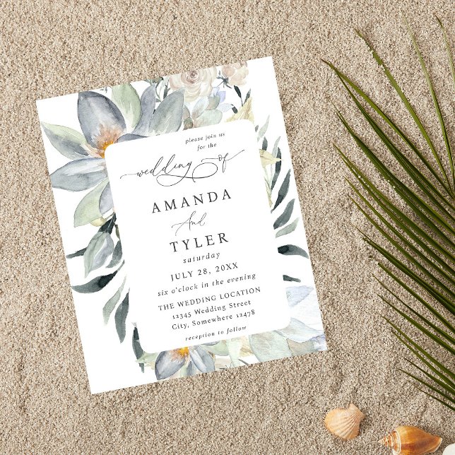 Flyer Orçamento Verde-Limão e Floral Branco Casamento (Criador carregado)