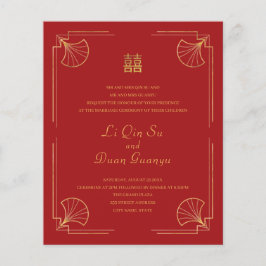 Flyer Orçamento Vermelho e Dourado Felicidade Dupla Casa