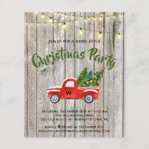 Flyer Orçamento Vintage Red Truck Partido de Natal Russo