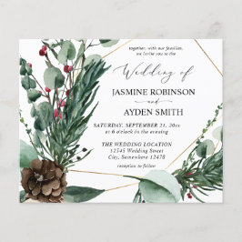 Flyer Orçamento Winter Berries & Pine Greenery Casamento