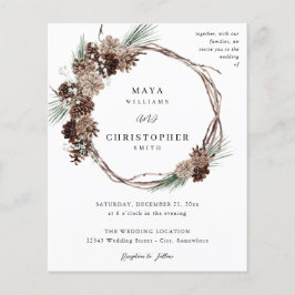Flyer Orçamento Winter White Floral & Pine Wedding Wreat