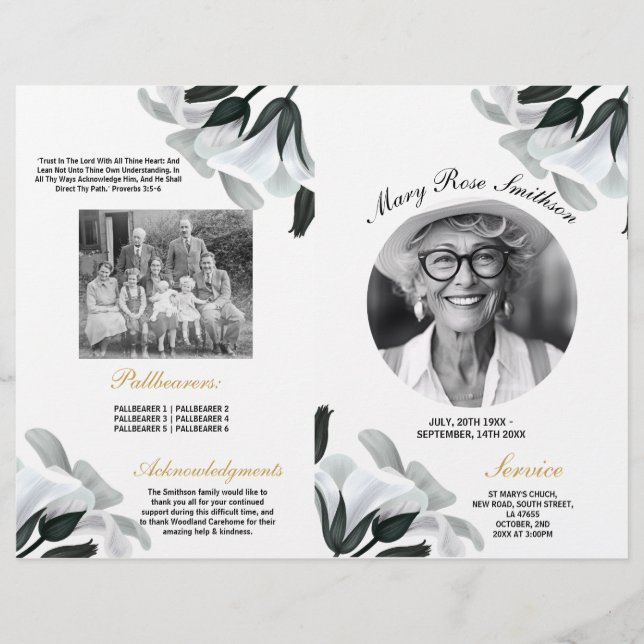 Flyer Ordem Funeral da Vida Útil White Lily (Frente)