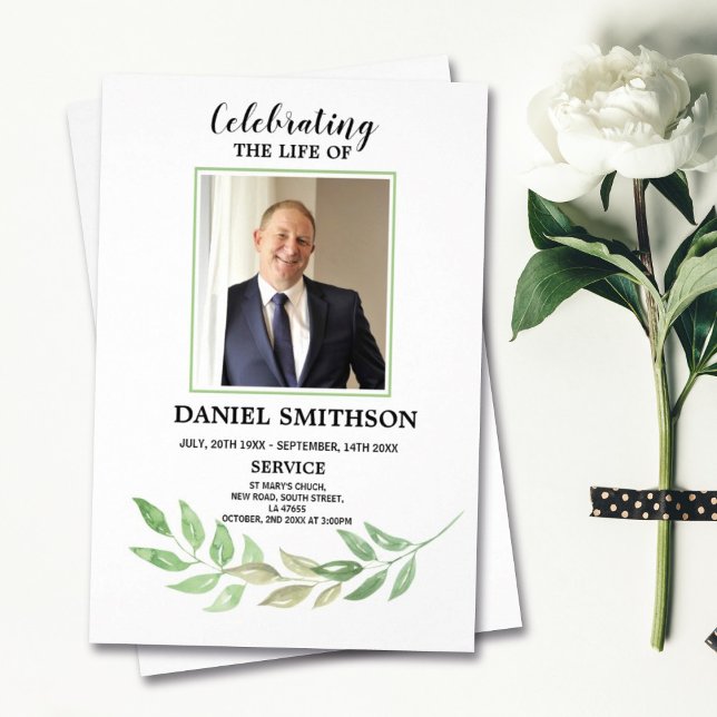 Flyer Ordem Funeral de Serviço Celebrando Folha de Vida (Criador carregado)