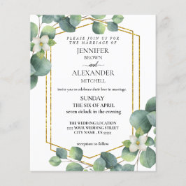 Flyer Ordenação de casamento de convite eucalipto