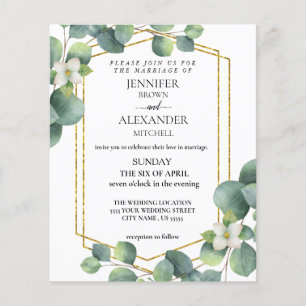 Flyer Ordenação de casamento de convite eucalyptus chi