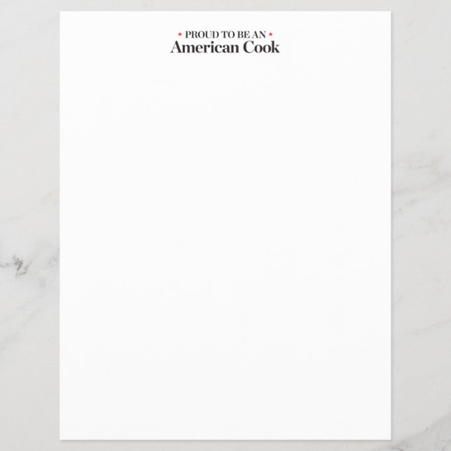 Flyer Orgulhoso de ser cozinheiro americano (Frente)