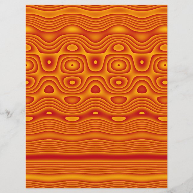 Flyer Origami Paper, Abstrato Digital Tribal Art, Orange (Frente)