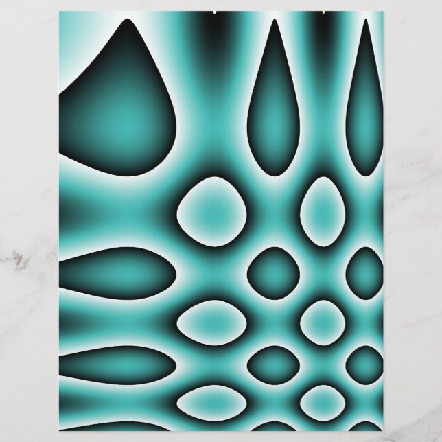 Flyer Origami Paper, Aqua Blue Abstrato Dots & Teardrots (Frente)