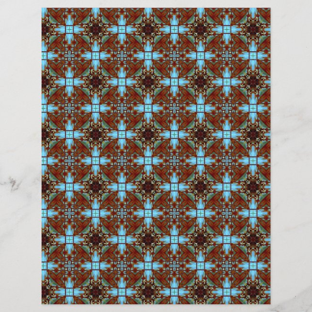 Flyer Origami Paper Blue Brown Customable Hobby Art (Frente)
