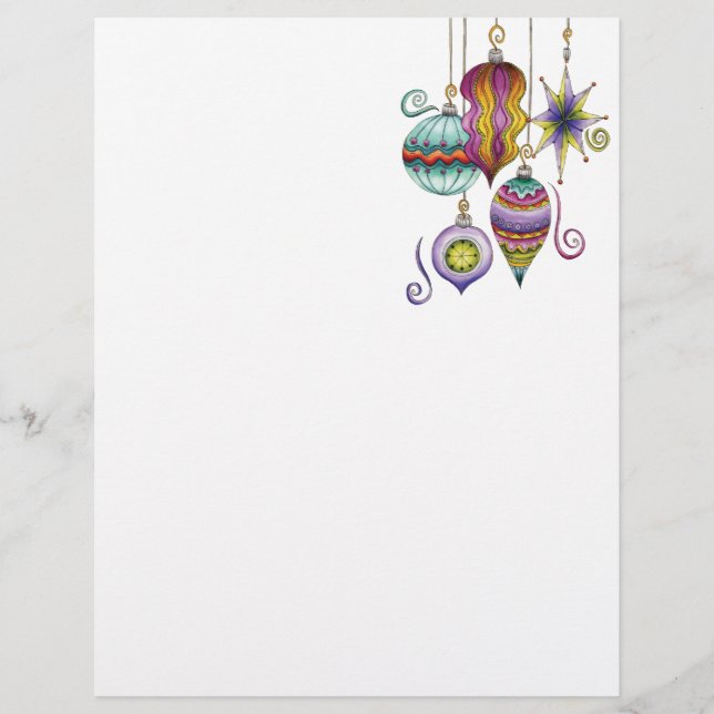 Flyer Ornamentos de Natal, Elegante e Vidro Rico (Frente)