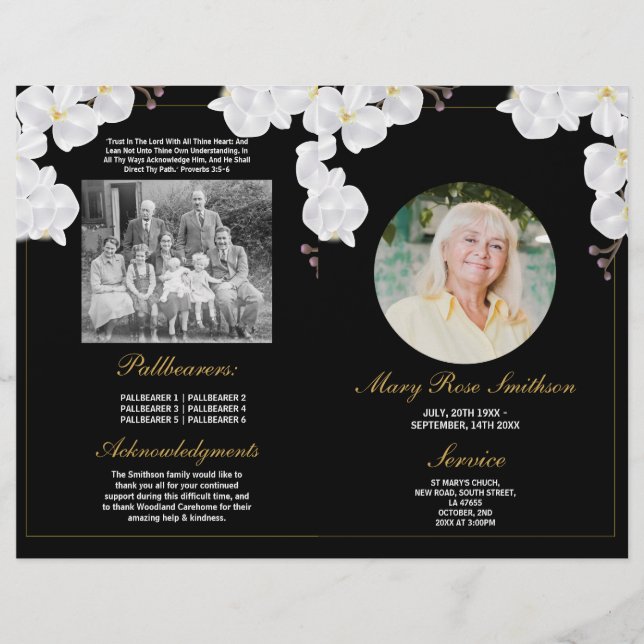 Flyer Orquídea Escura da Vida Funeral (Frente)
