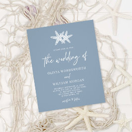 Flyer Ortografia Moderna Dusty Blue Starfish Casamento P