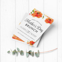 Ouro PAPEL Dia de as mães Poppy Brunch