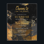 Flyer Ouro preto de orçamento 50º convite de aniversário<br><div class="desc">O na moda único moderno aplaude os 50 anos de idade do convite de festas surpresa de aniversário do GABINETE ORÇAMENTAL PAPER FLYER com ouro elegante e pincel de abstrato preto. Adequado para qualquer etapa etária significa aniversário: 21rua, 40º, 50º, 60º, 70, 75º, 80, 90, 100º. , LEIA-O ANTES DE...</div>