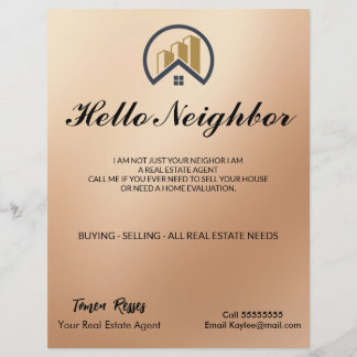 Flyer Ouro Rosa | Imobiliário de Cor Vermelha