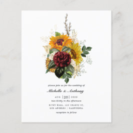 Flyer Outono Rústico - Convite de Casamento Floral de Ou