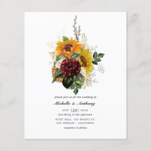 Flyer Outono Rústico - Convite de Casamento Floral de Ou