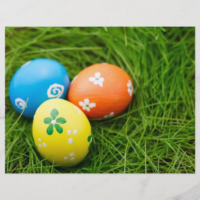 Flyer Ovos de Páscoa coloridos (Frente)