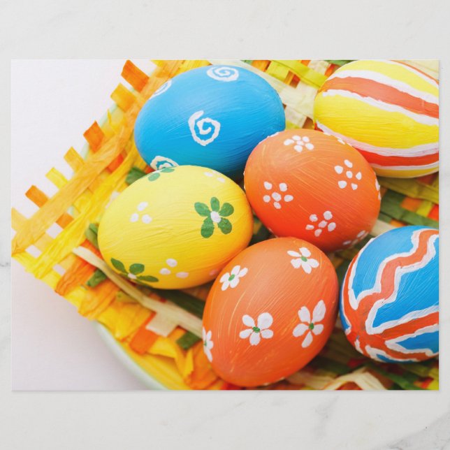 Flyer Ovos de Páscoa coloridos (Frente)