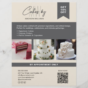 Flyer Padaria Bolo Logotipo Personalizado de Monograma N