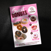 Padaria de Donuts Atraente Rosa Doces Delícias