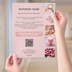 Flyer Padaria Foto Personalizada QR Mídia Social Negócio