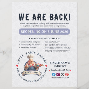 Flyer Padaria Loja Chef de Confeitaria Sobremesas Reaber