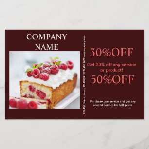 Flyer Padaria moderna do bolo do cupcake da sobremesa