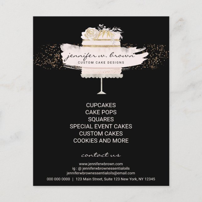 Flyer Padaria Pastries Patisserie Cakes Decorados Person (Frente)
