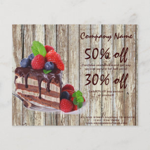 Flyer padaria rústica do bolo de chocolate da sobremesa