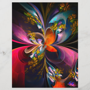 Flyer Padrão Azul Vermelho Abstrato Floral Moderno #13