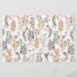 Flyer Padrão contínuo de plantas em estilo boho