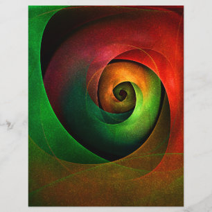 Flyer Padrão de Abstrato de Arte Vermelha Verde Floral M
