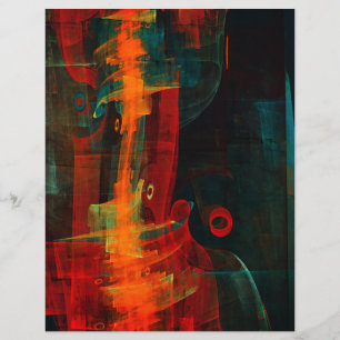 Flyer Padrão de Arte Abstrata Moderna Azul Laranja Água 