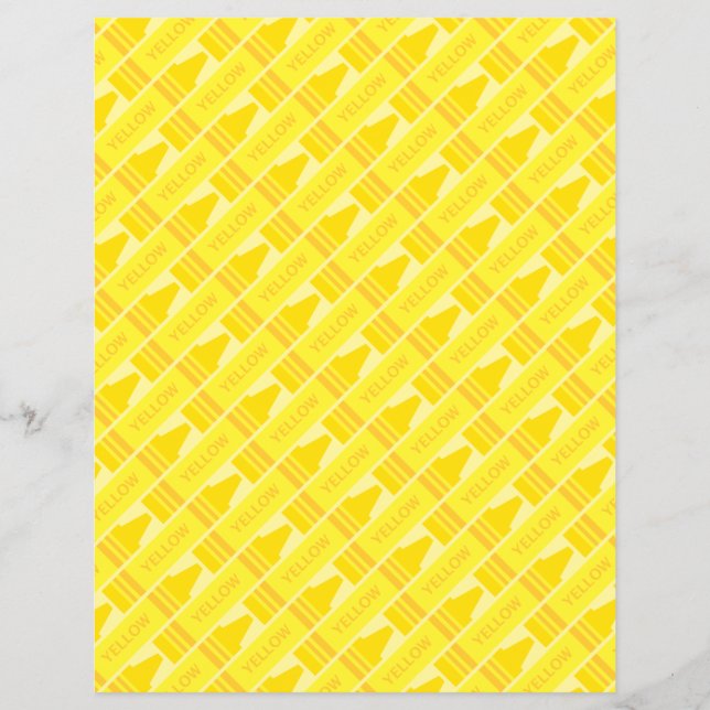 Flyer Padrão de Artsy Crayon Amarelo-Bonito (Frente)