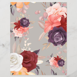 Flyer Padrão de flores coloridas incluindo rosas