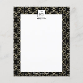 Flyer Padrão de Geometria Moderna Preto