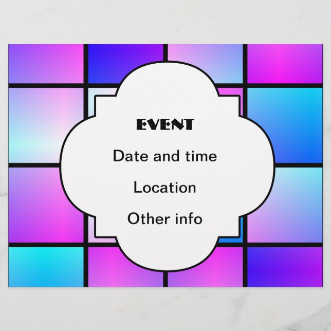 Flyer Padrão de quadrados gradiente (Frente)