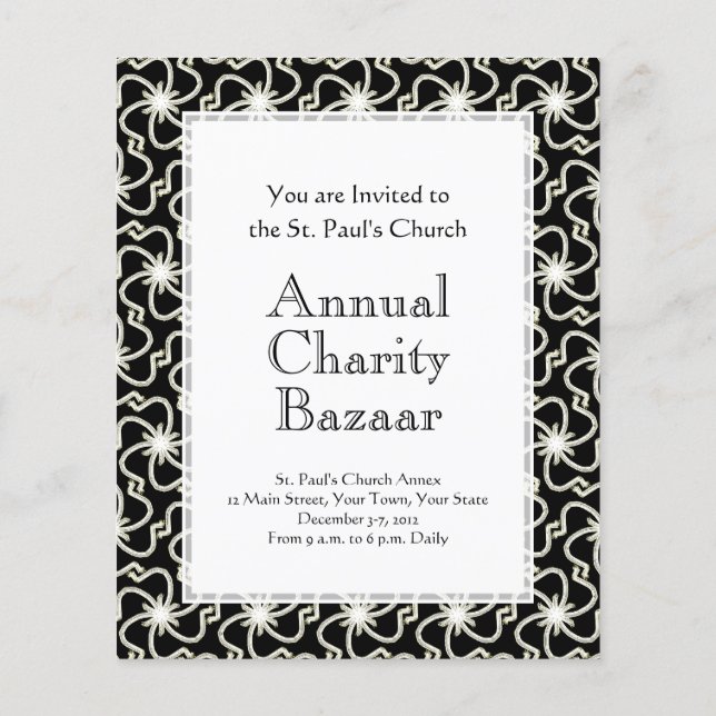 Flyer Padrão de Starry Night Elegant Art Deco Starburst (Verso)