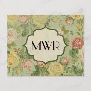 Flyer Padrão Flor Monograma bonito Vintage