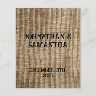 Flyer Padrão personalizado de burlap natural do casament