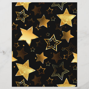 Flyer Padrão sem costura com estrelas de Ouro