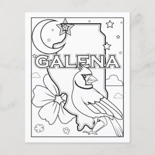 Flyer página de coloração da forma do estado de galena i