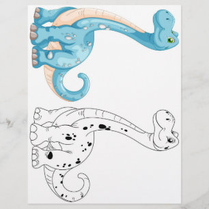 Flyer Página de coloração de dinossauro bonito