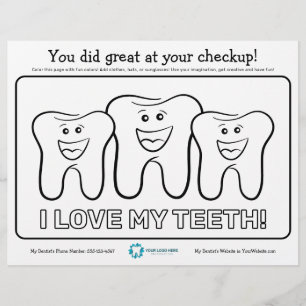 Flyer Página de Coloração dentária para Crianças